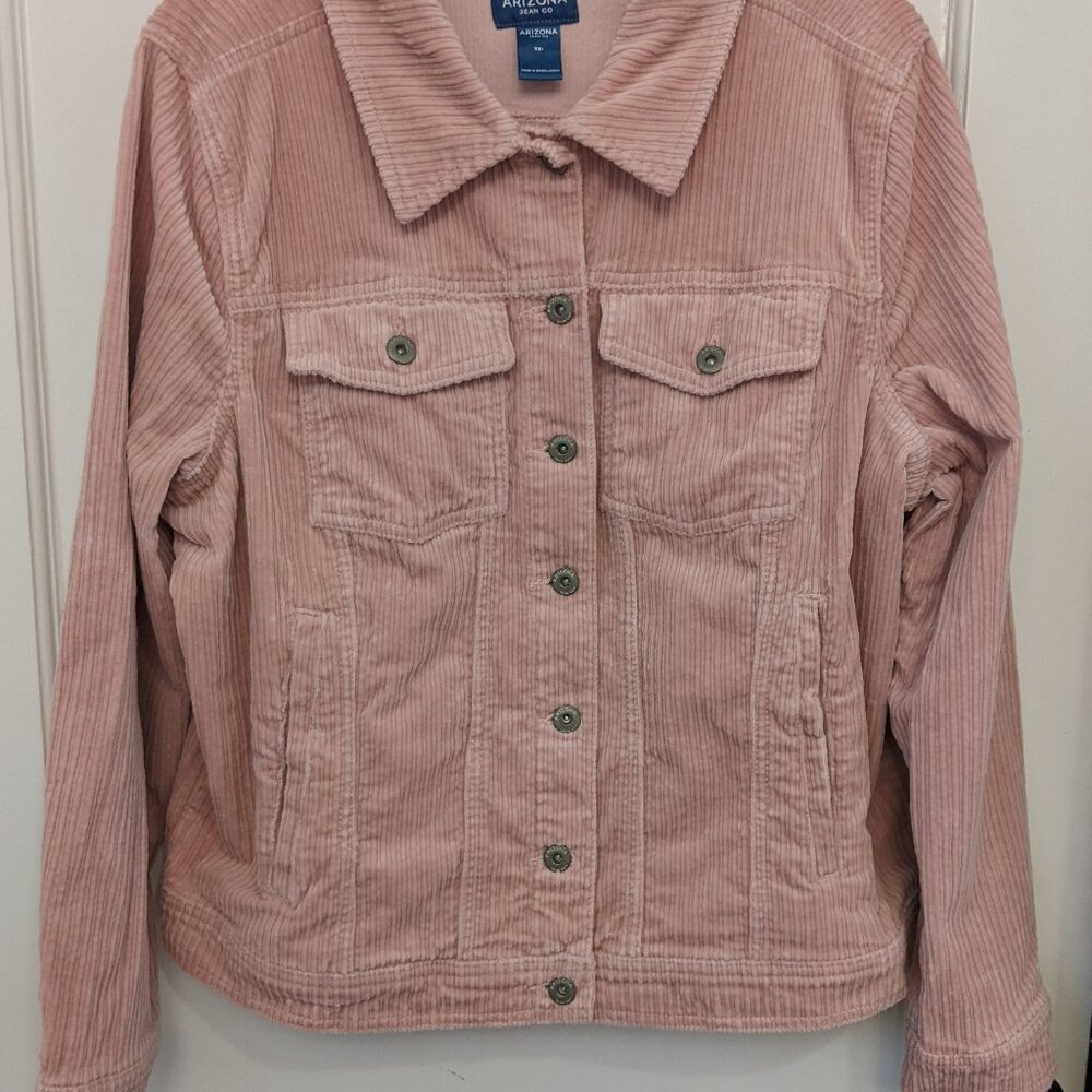 Womens Arizona Jean Co XXL Pastel Pink Cotton Corduroy Pockets Buttons Layering